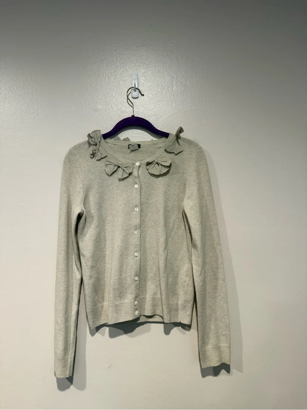 Vintage J. Crew Bow Collar Jackie Cardigan Wool and cashmere